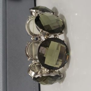 New Fun Jewelry Green Rhinestone Stretch Bracelet